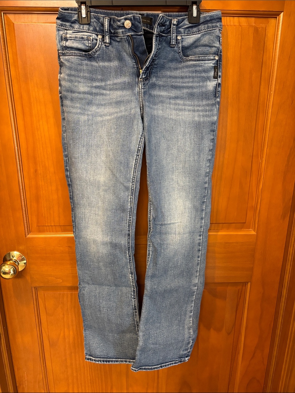 Silver Jeans Straight Leg Mid Blue Wash Women's Jeans
